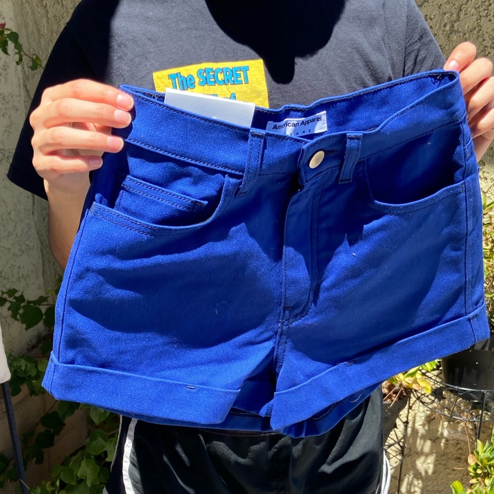 Bright Blue American Apparel High Waisted Shorts